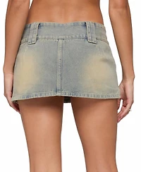 Edikted Women's Lolah Snap Waist Denim Mini Skort