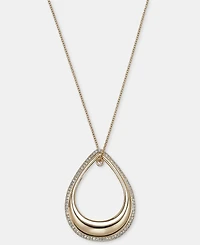 Dkny Pave Open Tear-Shape 40" Pendant Necklace