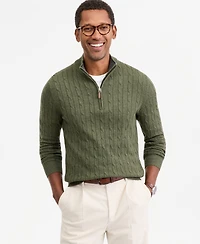 Club Room Men's Cable Knit Quarter-Zip Cotton Sweater, Created for Macy's