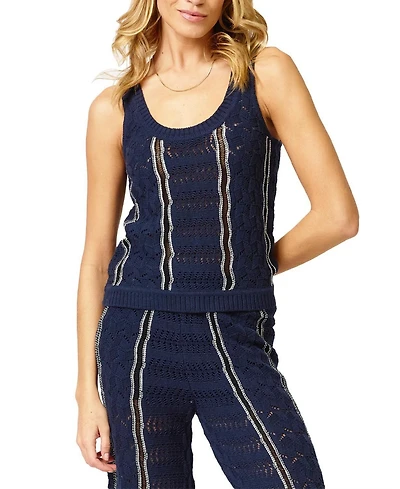 Central Park West Women's Amber Squiggle Stitch Tank