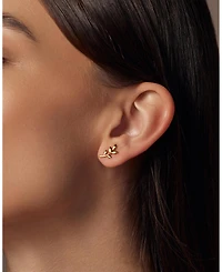 Sterling Silver 18k Gold Plated Olivia Leaf Stud Earrings