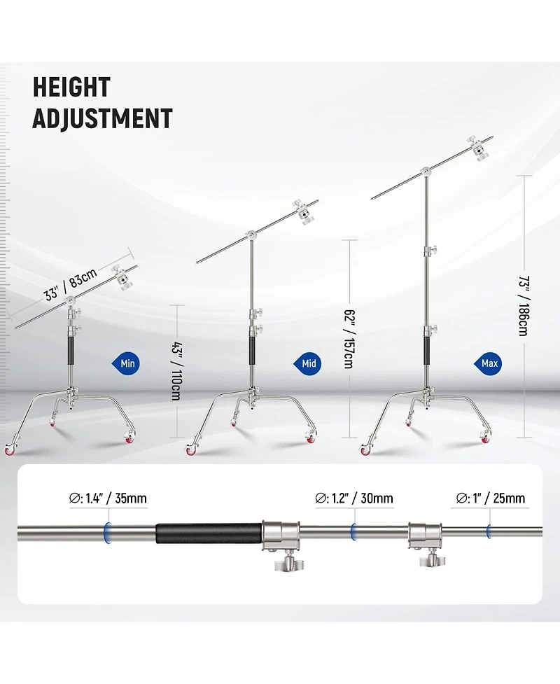 Neewer SC186W Photography Light Stand with 186cm, 83cm