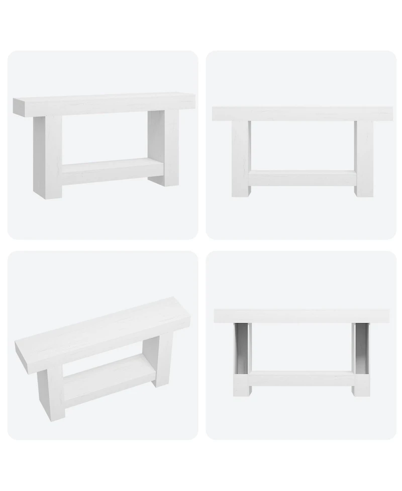 homfan Console Table with Lower Shelf for Entryway, Hallway or Living Room, Long Sofa Table with Storage, Multiple Finishes