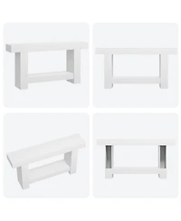 homfan Console Table with Lower Shelf for Entryway, Hallway or Living Room, Long Sofa Table with Storage, Multiple Finishes