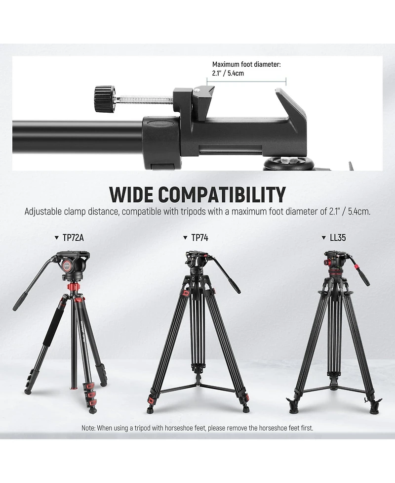 Neewer Camera Tripod with 2 inch, 33lbs for select Canon, Nikon and Sony cameras