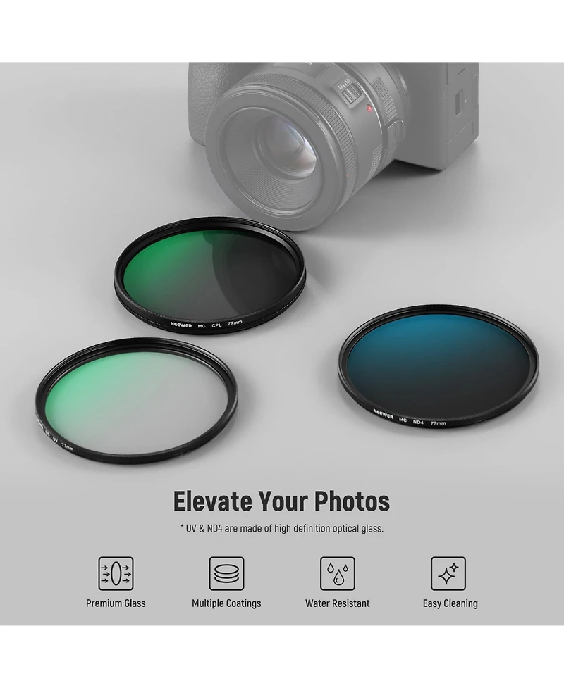 Neewer ND4 Camera Lens Accessory with Cpl, ND4