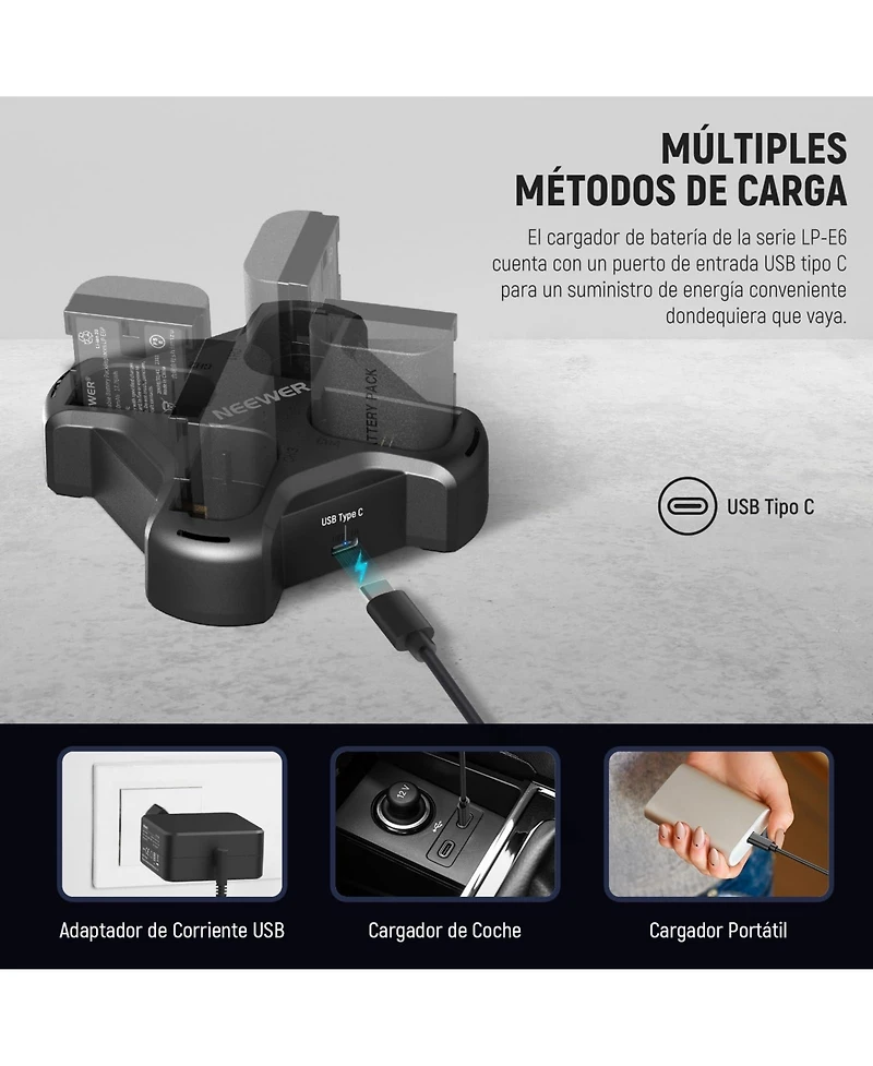 Neewer Lp-E6 Camera Battery and Charging Accessory with 45W for Canon Eos R5 Mark Ii 6D Mark Ii