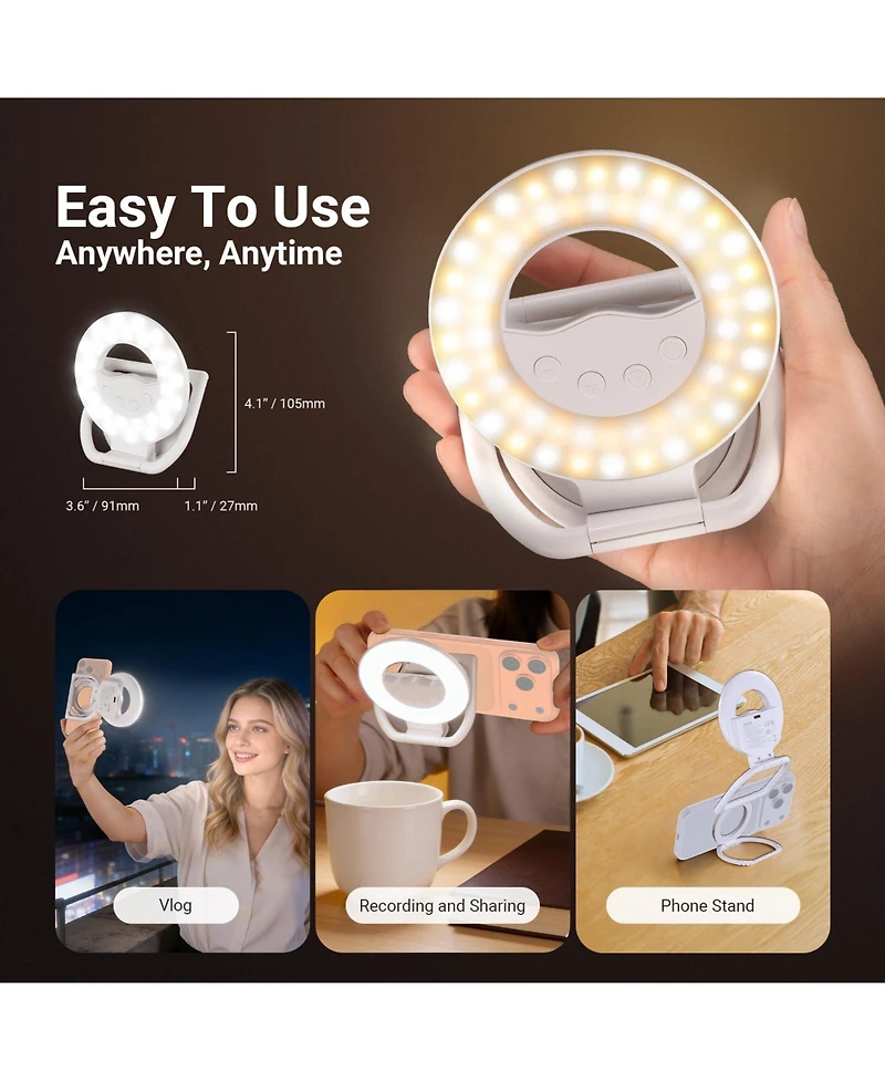 Neewer N35 Ring Light with 4W, 800mAh, CRI80 for select iPhone models