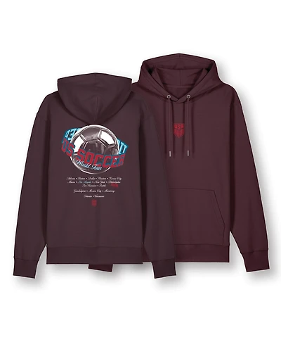 Uscape Apparel Men's and Women's Brown Usmnt Oversized Los Angeles Globe Hoodie