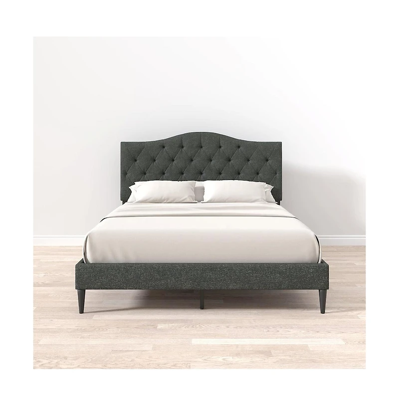 Glenwillow Home Upholstered Complete Bed Queen Stone