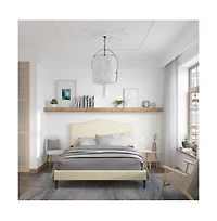 Glenwillow Home Leighford Queen Platform Bed Light Gray