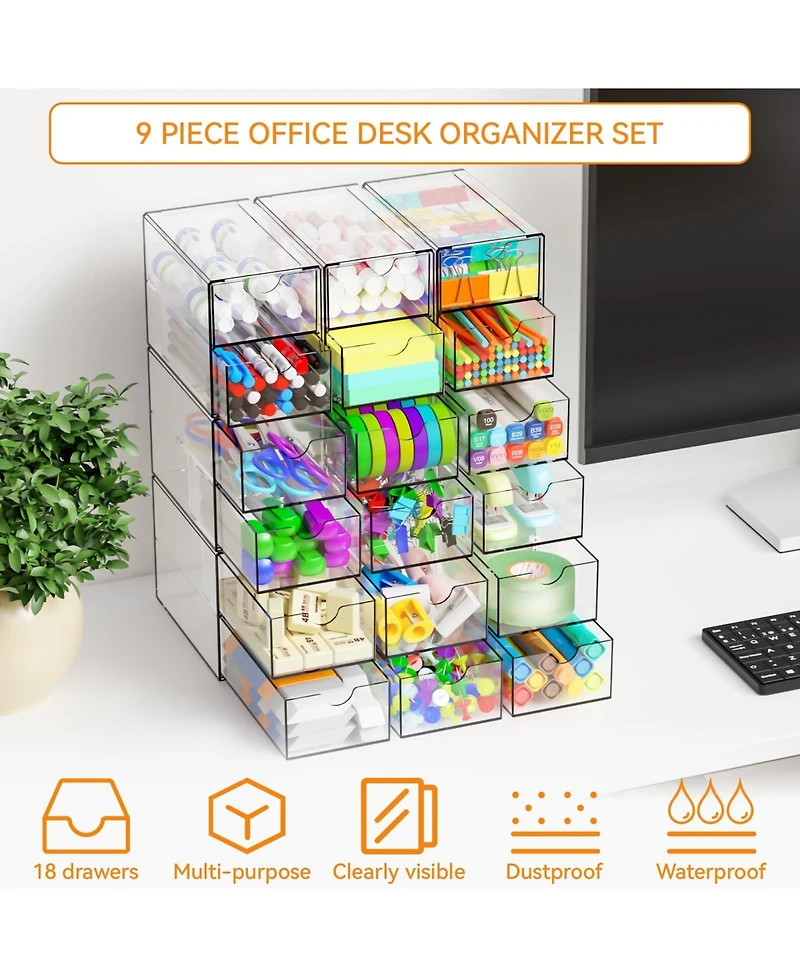Xdovet Small Drawers Organizer Stackable Storage Stationery Pen Pencil Craft Glasses