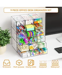 Xdovet Small Drawers Organizer Stackable Storage Stationery Pen Pencil Craft Glasses