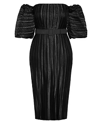 City Chic Women's Krista Pleat Midi Dress