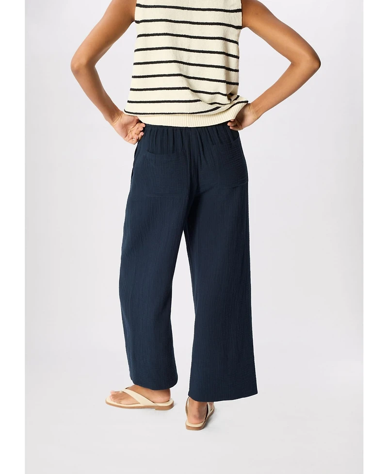 Whistles Women's 100% Cotton Wide Leg Trousers
