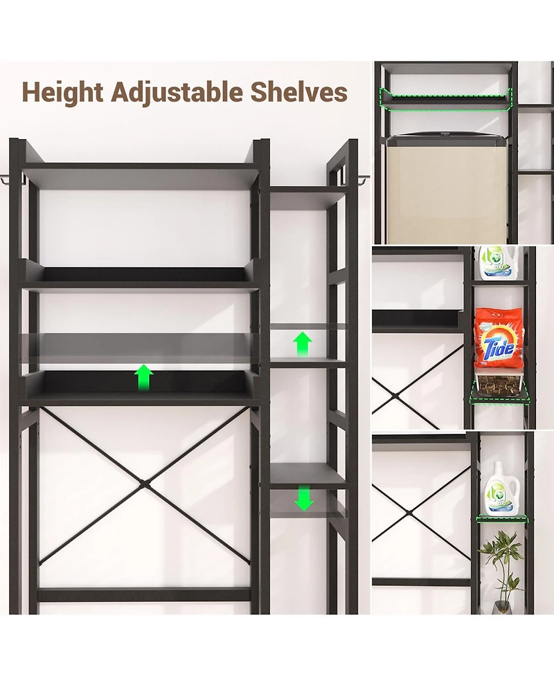 Aheaplus Over Toilet Storage Shelves with Fabric Drawers, Freestanding Bathroom Organizer