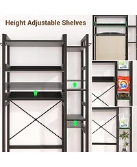 Aheaplus Over Toilet Storage Shelves with Fabric Drawers, Freestanding Bathroom Organizer