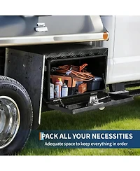 gaomon Heavy Duty 36" x 14" x 16" Aluminum Underbody Truck Tool Box, Outdoor Lockable Diamond Plate Storage Box