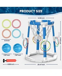 Gnuadz Pool Basketball Hoop Ring Toss Game Floating Indoor Outdoor