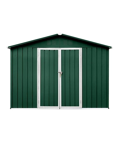 Mondawe 6feet x 8feet Metal Garden Sheds - All Weather Outdoor Storage Building with Ventilation, Lockable Doors for Garden, Backyard
