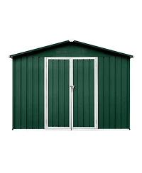 Mondawe 6feet x 8feet Metal Garden Sheds - All Weather Outdoor Storage Building with Ventilation, Lockable Doors for Garden, Backyard