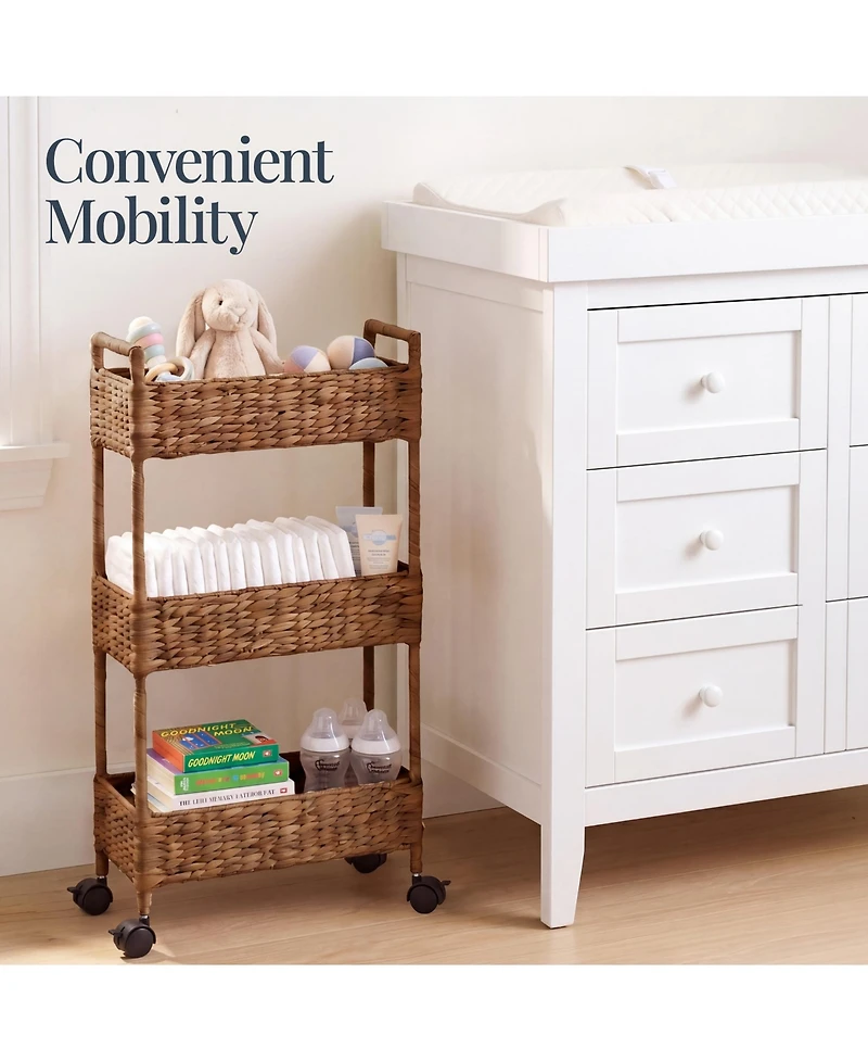 Best Choice Products 3-Tier Slim Rolling Nursery Caddy with Wheels, Utility Cart for Storage Organization