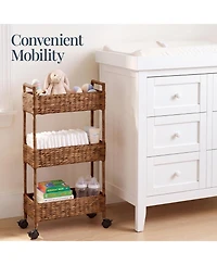 Best Choice Products 3-Tier Slim Rolling Nursery Caddy with Wheels, Utility Cart for Storage Organization