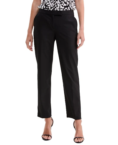 Kasper Petite Slim-Leg Mid-Rise Pants