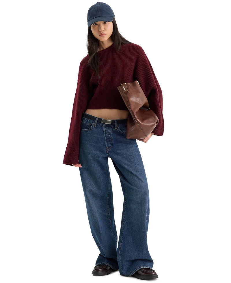 Good American Women's Chunky Knit Pull-On Sweater