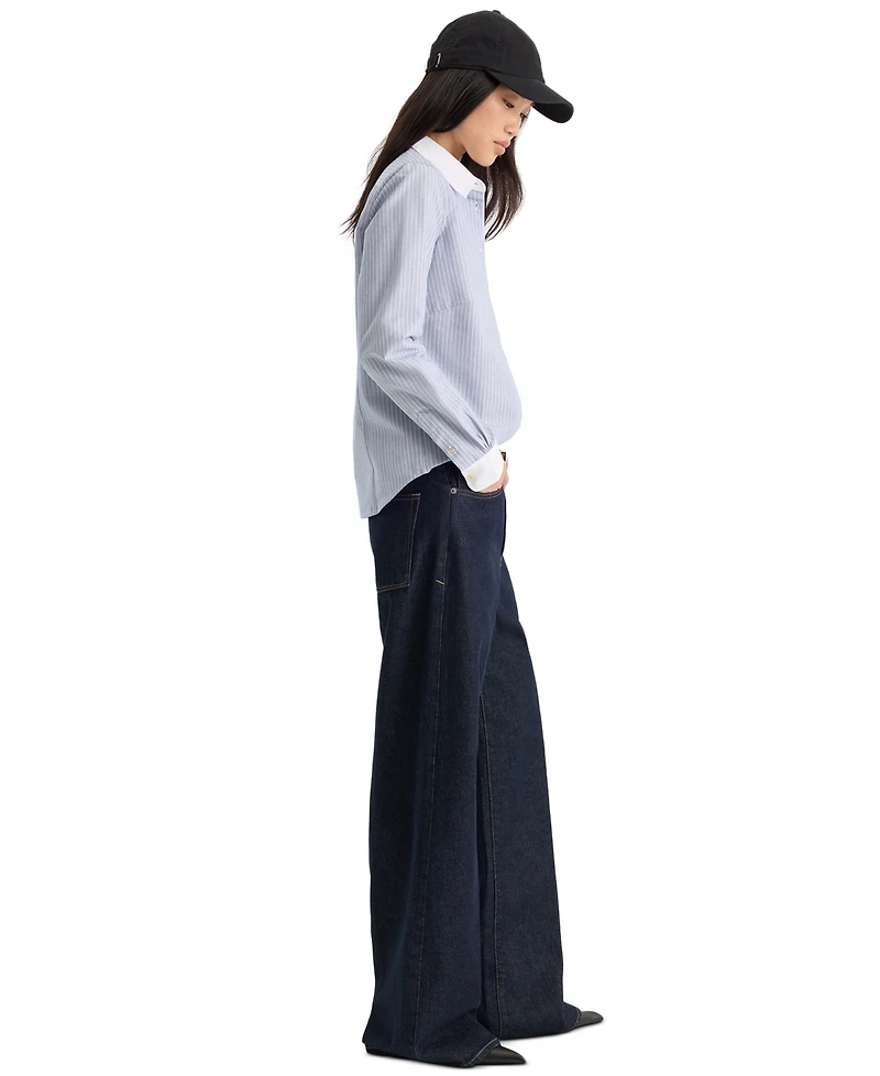 Good American Women's Vintage Low Slung Straight Baggy Jeans
