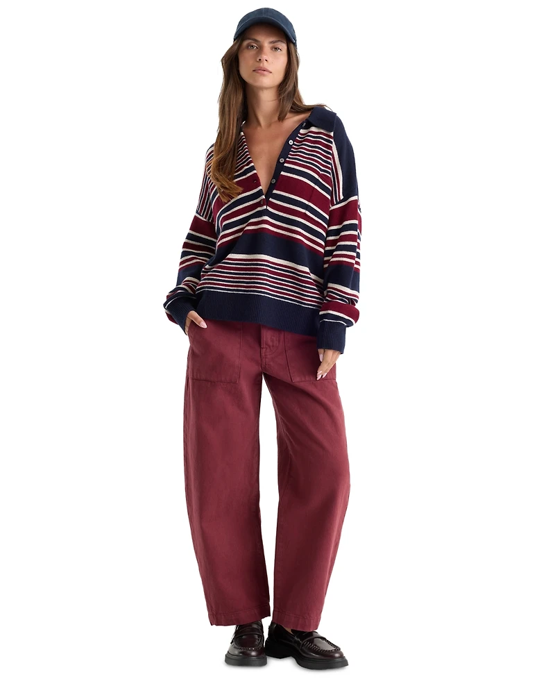 Good American Women's Vintage Mid-Rise Barrel Ankle Jeans