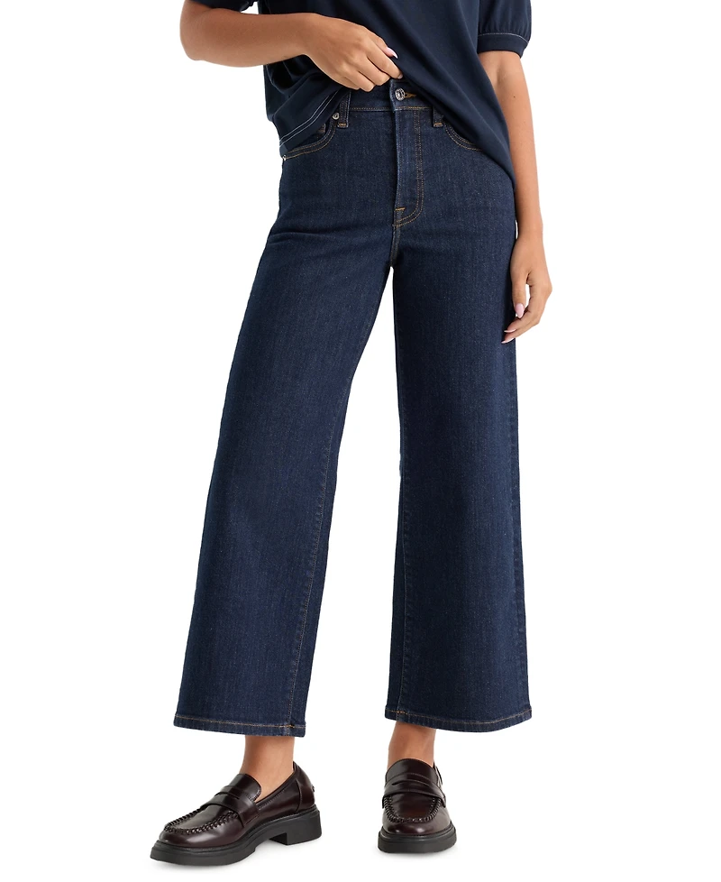 Good American Women's High-Rise Palazzo Crop Jeans