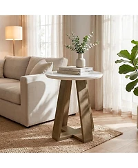 Tribesigns Round Side Table, Modern End Table for Living Room