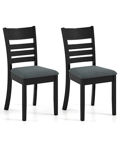 Slickblue Set of 2 Upholstered Wooden Dining Chairs with Rubber Wood Frame