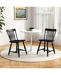 Slickblue Set of 2 Windsor Dining Chairs with Curved Spindle Backrest