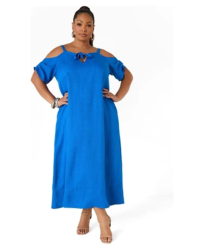 Ashley Stewart Women's Cold Shoulder Maxi Dress
