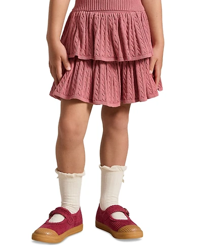 Polo Ralph Lauren Girls' 2T-6X Mini-Cable Tiered Cotton Skirt