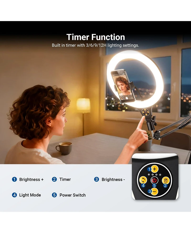 Neewer N44 Ring Light with 10W, CRI85, Bi Color for select iPhone models