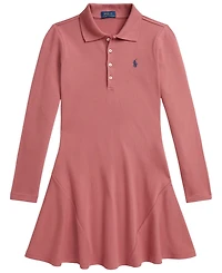 Polo Ralph Lauren Girls' 7-16 Stretch Mesh Long-Sleeve Dress