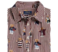 Polo Ralph Lauren Girls' 7-16 Bear Cotton Poplin Shirt Dress