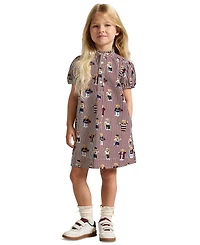 Polo Ralph Lauren Girls' 2T-6X Bear Poplin Short-Sleeve Dress