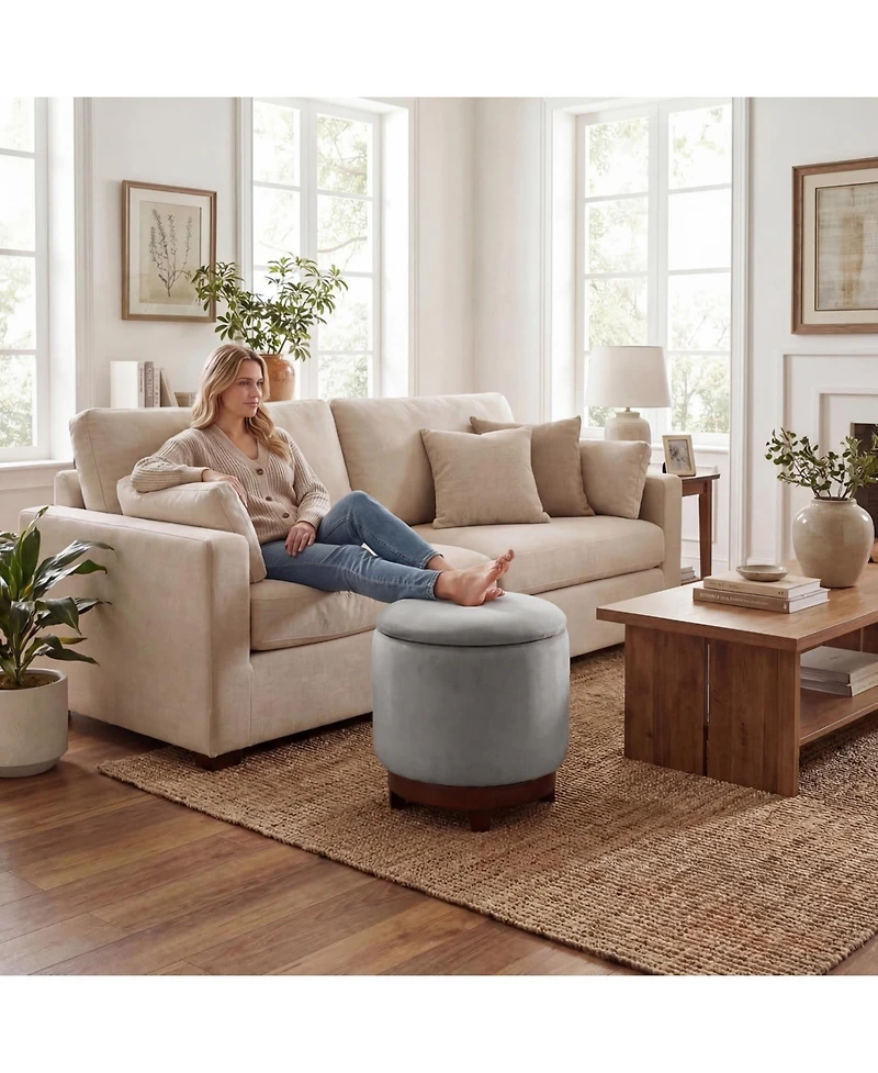 Slickblue Living Room Ottoman Foot Rest with 360degree(s) Swivel and Storage Compartment