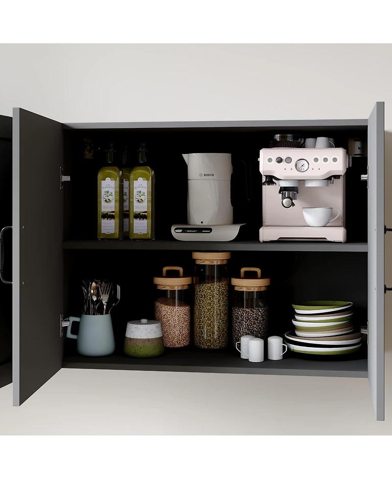 Homsee 63-Inch Storage Cabinet with Drawers - Separated Upper and Lower Cabinet Combo | Premium Engineered Wood with Soft-Close Hinges