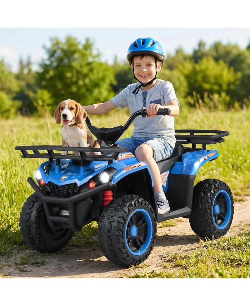 Gymax Electric Atv for Kids 24V 4-Wheeler Ride on Toy with Slow Start Songs Stories Tunes