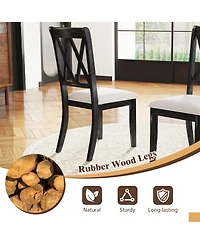 Slickblue Dining Chairs Set of 2 Kitchen Side Chairs with Curved Cross Back