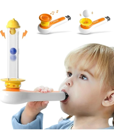 Top Bright 3 in 1 Sensory Toys For Toddler with Whistle Ball Blowing Floating Blow Pipe Balls Fine Motor Skills Learning Toy For Kids