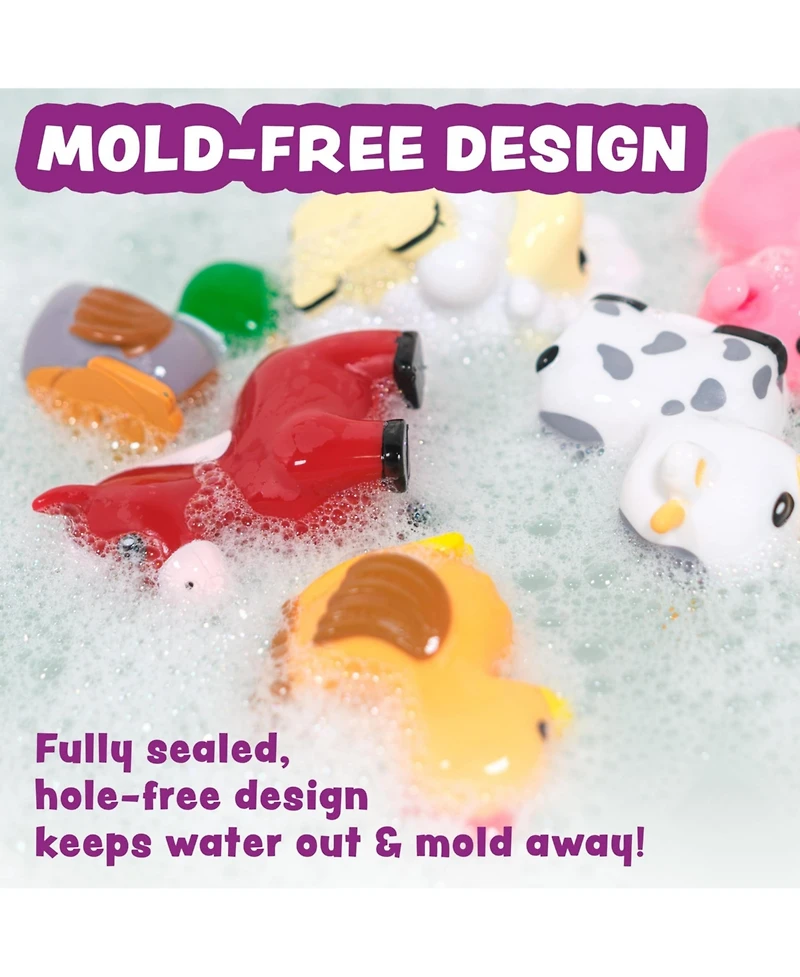 Gnuadz 12 Pack Barnyard Mold Free Bath Toys Sealed Squeezable Float Pool