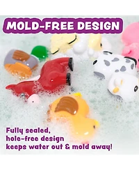 Gnuadz 12 Pack Barnyard Mold Free Bath Toys Sealed Squeezable Float Pool