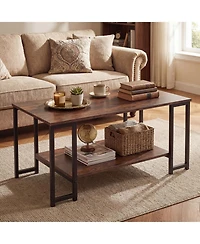 Slickblue Modern Side Accent Table with Open Storage Shelf for Small Spaces