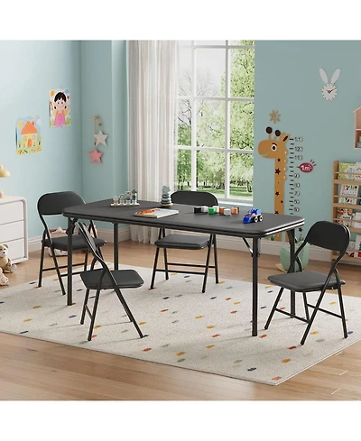 gaomon 5-Piece Kids Folding Table and Chairs Set - Activity & Dining Furniture for Boys Girls, Ideal Daycare or Playroom